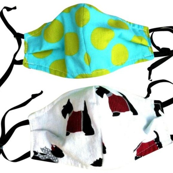 Hand Crafted Accessories - Cotton Face Masks Adjustable Straps Reversible